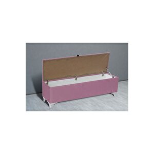 Vetra Chester Model Pembe Sandıklı Puf - Kapitoneli Model 140cm Sandıklı Bank Pembe