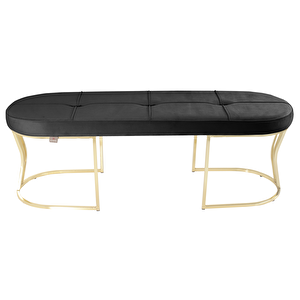 Viego Gold Exclusive Bench Lüks Metal Gold Ayak, Chester Model Yatak Ucu Puf Antrasit