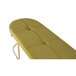 Viego Gold Exclusive Bench Lüks Metal Gold Ayak, Chester Model Yatak Ucu Puf