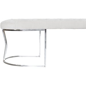 Viego Silver Puf Lüks Metal Gümüş Ayak, Chester Model Yatak Ucu Bench