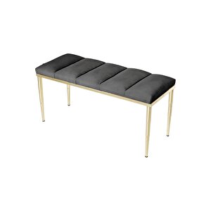 Vesta Gold Bench Luxery Metal Ayaklı Puf Antrasit