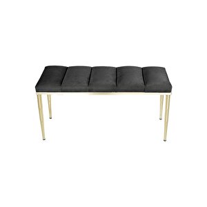 Vesta Gold Bench Luxery Metal Ayaklı Puf Antrasit