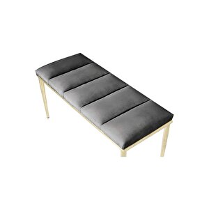 Vesta Gold Bench Luxery Metal Ayaklı Puf