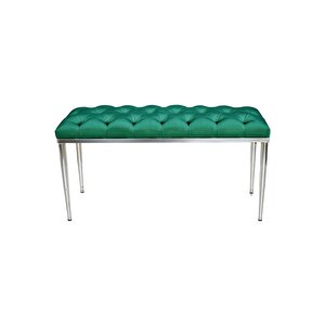 Bella Silver Bench Kapitoneli Chester Model Puf