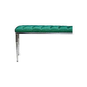 Bella Silver Bench Kapitoneli Chester Model Puf
