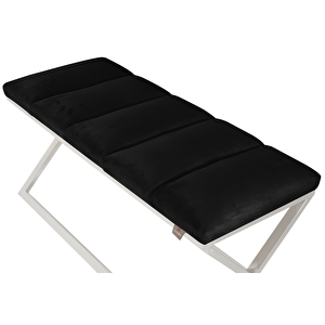 Varcera Silver Sliced Bench Çapraz Metal Ayaklı Dilimli Model Puf