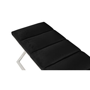 Varcera Silver Sliced Bench Çapraz Metal Ayaklı Dilimli Model Puf