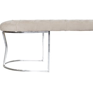 Viego Silver Puf Lüks Metal Gümüş Ayak, Chester Model Yatak Ucu Bench
