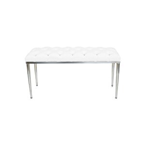 Bella Silver Bench Kapitoneli Chester Model Puf
