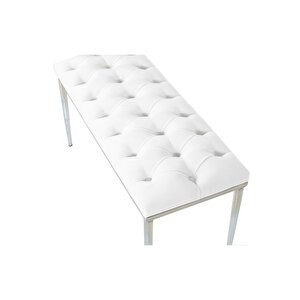 Bella Silver Bench Kapitoneli Chester Model Puf