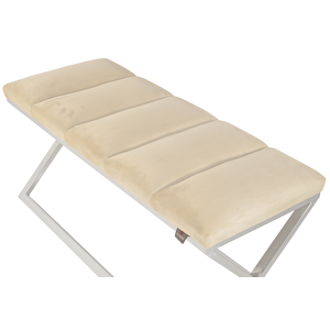 Varcera Silver Sliced Bench Çapraz Metal Ayaklı Dilimli Model Puf