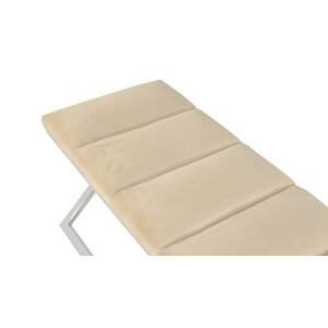 Varcera Silver Sliced Bench Çapraz Metal Ayaklı Dilimli Model Puf