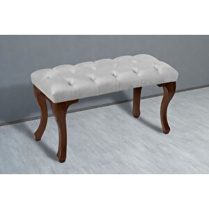 Classic Chester Model Kapitoneli Puf,bench Beyaz