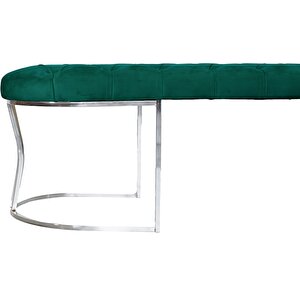 Viego Silver Puf Lüks Metal Gümüş Ayak, Chester Model Yatak Ucu Bench