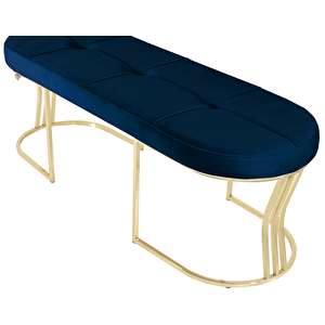 Viego Gold Exclusive Bench Lüks Metal Gold Ayak, Chester Model Yatak Ucu Puf