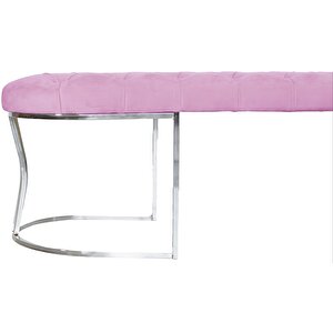 Viego Silver Puf Lüks Metal Gümüş Ayak, Chester Model Yatak Ucu Bench