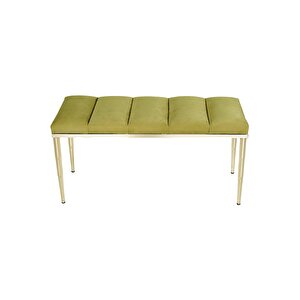Vesta Gold Bench Luxery Metal Ayaklı Puf Sarı