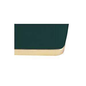Zengo Gold Twin Line Kare Puf ,dekoratif Makyaj Masası Pufu