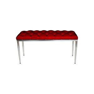 Bella Silver Bench Kapitoneli Chester Model Puf