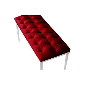 Bella Silver Bench Kapitoneli Chester Model Puf