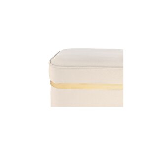Zengo Gold Twin Line Kare Puf ,dekoratif Makyaj Masası Pufu Krem