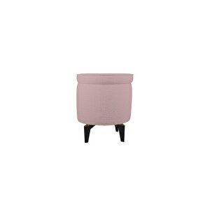 Rio Retro Ayaklı Sandıklı Silindir Dekoratif Puf - Pembe Pembe