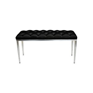 Bella Silver Bench Kapitoneli Chester Model Puf
