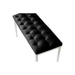 Bella Silver Bench Kapitoneli Chester Model Puf