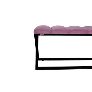 Varcera Sliced Puf - Siyah Çapraz Metal Ayaklı, Dilimli Model Bench Puf