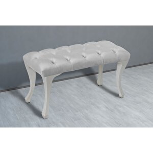 Classic Chester Model Kapitoneli Puf,bench Beyaz