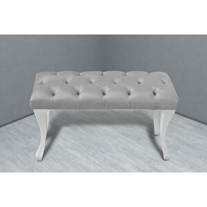 Classic Chester Model Kapitoneli Puf,bench Beyaz