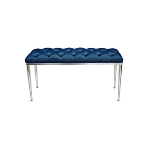 Bella Silver Bench Kapitoneli Chester Model Puf