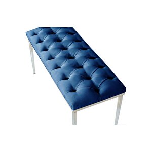 Bella Silver Bench Kapitoneli Chester Model Puf