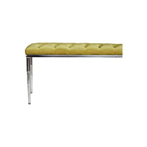 Bella Silver Bench Kapitoneli Chester Model Puf