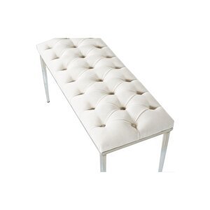 Bella Silver Bench Kapitoneli Chester Model Puf