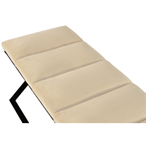 Varcera Sliced Puf - Siyah Çapraz Metal Ayaklı, Dilimli Model Bench Puf