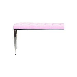 Bella Silver Bench Kapitoneli Chester Model Puf