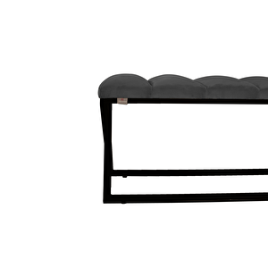 Varcera Sliced Puf - Siyah Çapraz Metal Ayaklı, Dilimli Model Bench Puf