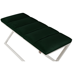 Varcera Silver Sliced Bench Çapraz Metal Ayaklı Dilimli Model Puf