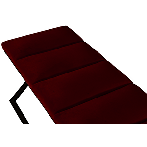 Varcera Sliced Puf - Siyah Çapraz Metal Ayaklı, Dilimli Model Bench Puf
