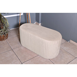 Velluto Lungo Lounge Puf - 90cm Oval Dekoratif Puf Koltuk