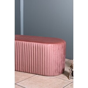 Velluto Lungo Lounge Puf - 90cm Oval Dekoratif Puf Koltuk