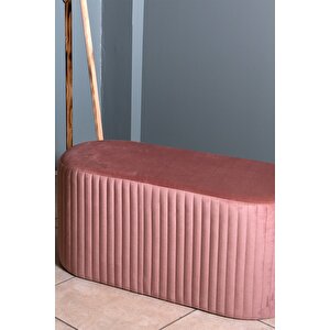 Velluto Lungo Lounge Puf - 90cm Oval Dekoratif Puf Koltuk