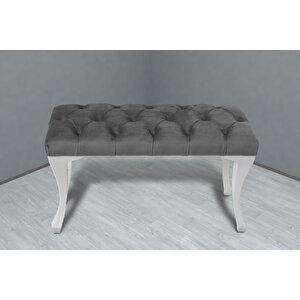 Classic Chester Model Kapitoneli Puf,bench Gri