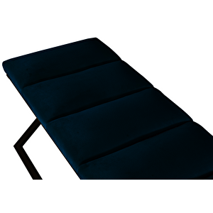 Varcera Sliced Puf - Siyah Çapraz Metal Ayaklı, Dilimli Model Bench Puf