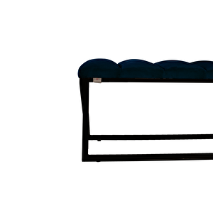 Varcera Sliced Puf - Siyah Çapraz Metal Ayaklı, Dilimli Model Bench Puf