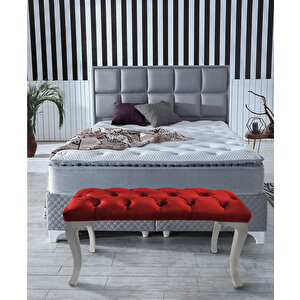 Classic Chester Model Kapitoneli Puf,bench Bordo