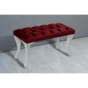 Classic Chester Model Kapitoneli Puf,bench Bordo