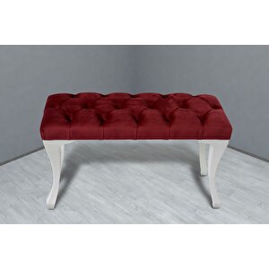 Classic Chester Model Kapitoneli Puf,bench Bordo