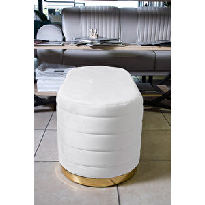 Lungo Long Line Puf Luxery Gold Kaplama Dekoratif Puf Koltuk